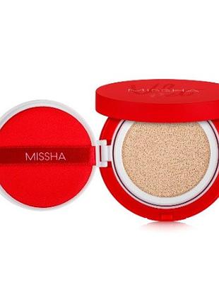 Тональный крем-кушон missha velvet finish cushion spf50+/pa+++ №21 neutral light beige, 15г