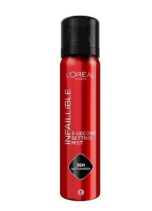 Спрей для фиксации макияжа l'oreal paris infallible 3-second setting mist, 75 г