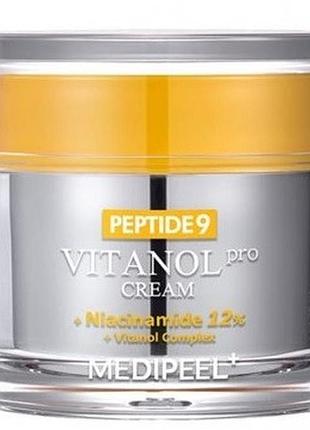 Крем для обличчя з пептидами і комплексом вітанолу medi-peel peptide 9 vitanol cream pro, 50 мл
