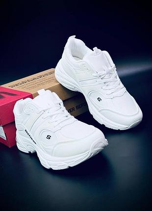 Skechers performance білі чоловічі кросівки | легкі спортивні кеди | розміри 40–46 мужские кроссовки