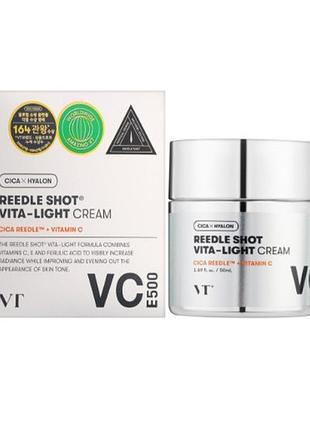Увлажняющий крем для сияния кожи лица vt cosmetics reedle shot reedle shot vita-light cream, 50 мл