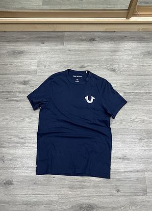 Синяя футболка true religion metal buddha голографический логотип оригинал xs