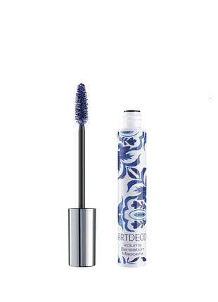 Туш для вій об'ємна artdeco volume sensation mascara 6p1 ocean blue, 15 мл