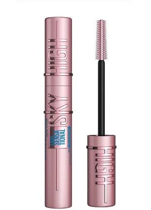 Туш для вій maybelline new york lash sensational sky high водостійка чорна, 7.2 мл
