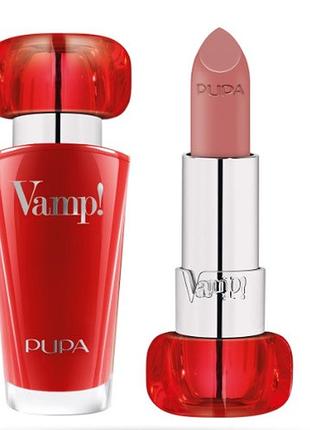 Помада pupa vamp!lipstick extreme colour with plumping treatment 102 warm nude, 35г