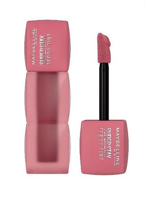 Стійка матова помада-тинт для губ maybelline new york superstay teddy tint 55 - kneehigh, 5 мл