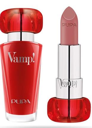 Помада pupa vamp!lipstick extreme colour with plumping treatment 205 iconic nude, 35г