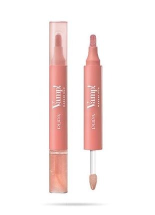 Тинт для губ двосторонній pupa vamp! marker duo lip marker & oil-gloss 002 frozen rose, 1.4lip marker/oil-gloss2.6 мл
