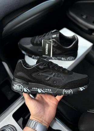Чоловічі чорні кросівки premiata mase black, демісезонні молодіжні кросівки весна осінь