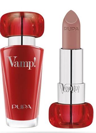 Помада pupa vamp!lipstick extreme colour with plumping treatment 101 warm nude, 35г