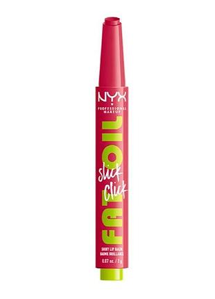 Бальзам сияющий для губ nyx professional makeup fat oil slick click 10 double tap, 2 г