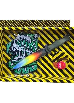 Игровой набор box sting shade с безопасным деревянным ножом и перчатками для ролевых игр от 3 лет (543444)