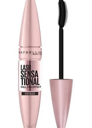 Туш для вій maybelline new york lash sensational full fan effect, black, 9.5 мл