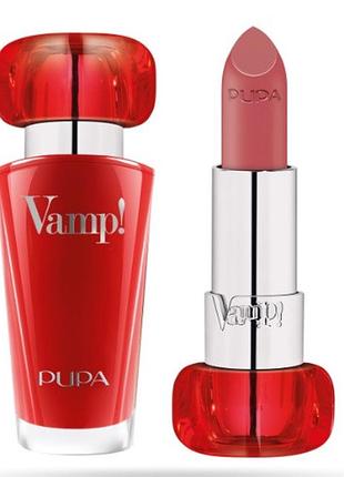 Помада pupa vamp!lipstick extreme colour with plumping treatment 104 ancient rose, 35г