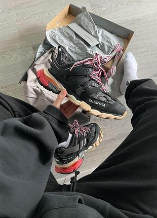 Чорні кросівки унісекс balenciaga track black grey red x баленсіага 43