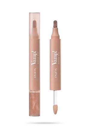 Тинт для губ двосторонній pupa vamp! marker duo lip marker & oil-gloss 001 watery nude, 1.4lip marker/oil-gloss2.6 мл