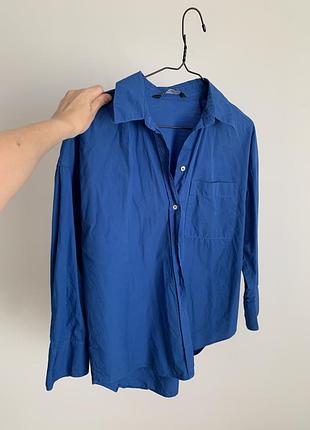 Синя оверсайз сорочка zara