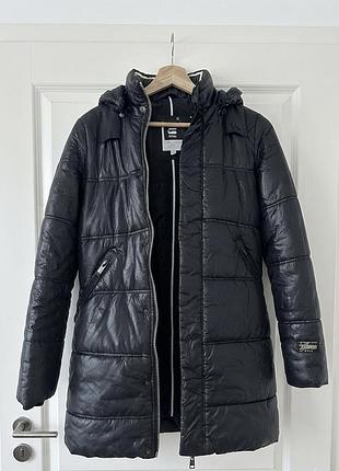 Оригінальна зимова куртка g-star raw чорна з капюшоном