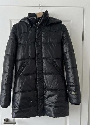 🧥оригінальна зимова куртка g-star raw чорна з капюшоном