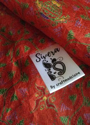 Шарф хомут sivera от craftmadclaire шелковый шарф из переработанного сари с узором «пейсли» винно-красного цвета в богемном стиле