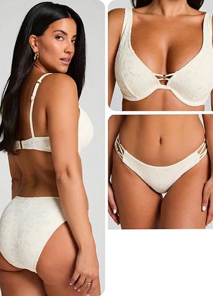 Роздільний купальник, молочного кольору, 70d, плавки s, hunkemoller