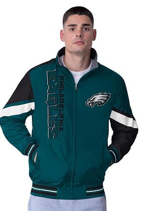 Двусторонняя куртка на молнии philadelphia eagles g-iii extreme strong arm, цвет темно-зеленый.