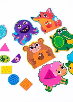 Розвивальна мозаїка vladi toys дерево 20х20 см кольорова (556078)