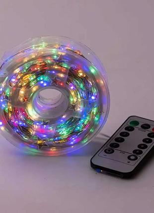 Гирлянда светодиодная 1000 led 100 м разноцветная на пульте белая капля (523818)