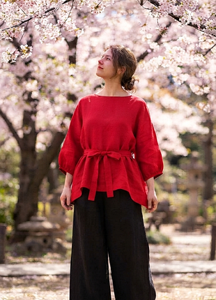 Шикарная льняная дизайнерская блуза украинского бренда lyskevych clothing оверсайз