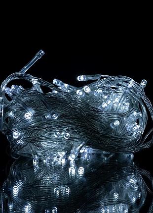 Новогодняя гирлянда светодиодная 10 м белый каучук 120 led (577398)