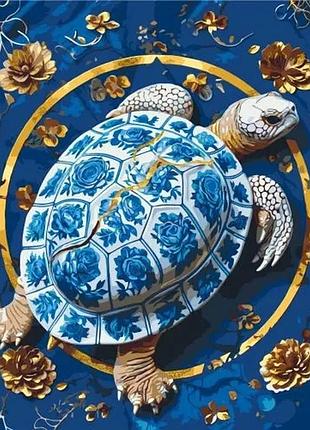 Картина по номерам origami черепаха 40х50 см с красками металлик (543940)