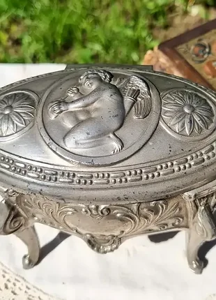 Антикварный французская шкатулка для украшений эпохи модерн (ар-нуво)