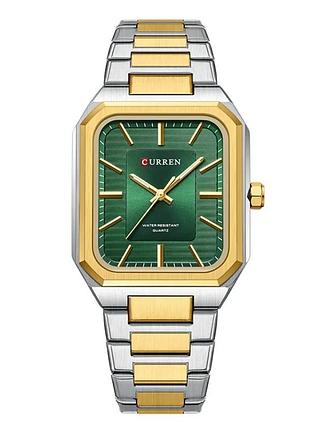 Годинники curren 8457 gold-green чоловічі кварцові з люмінесцентною підсвіткою сріблясті/золотисті (546706)
