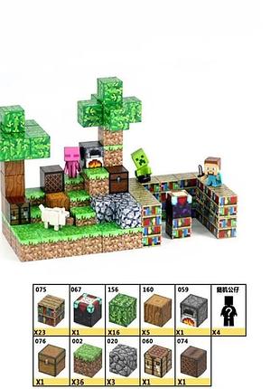 Магнитный конструктор abs-пластик 88 кубиков зимний minecraft (530668)