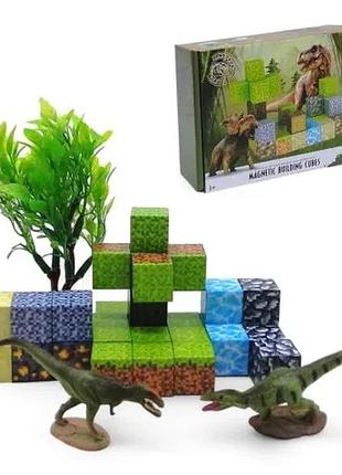 Конструктор магнитный minecraft с динозаврами 35 деталей для детей и взрослых (541719)