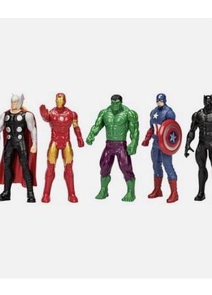 Набір фігурок месники marvel avengers тор, капітан америка, галк, залізна людина
