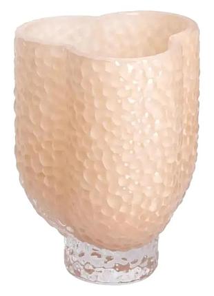 Декоративная ваза фигурная 18х13,5 см стекло бежевый 1 л (524423)