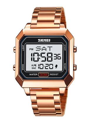 Часы skmei металл 23 см розовое золото (547597)