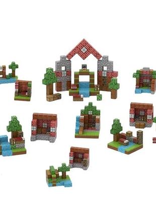 Магнитный конструктор abs 100 кубиков зимний minecraft (530657)