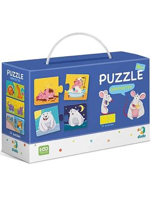 Дитячі пазли dodo toys протилежності 24 елементи 13х6,5 см для хлопчиків і дівчаток (555639)