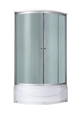 Душовий бокс lidz tani sb90x90.sat.high.fr з сидінням 90x90 см матове скло біле (599166)