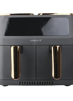 Аэрогриль фритюрница sokany sk-zg-8030 8 л 2800 вт серый (523021)