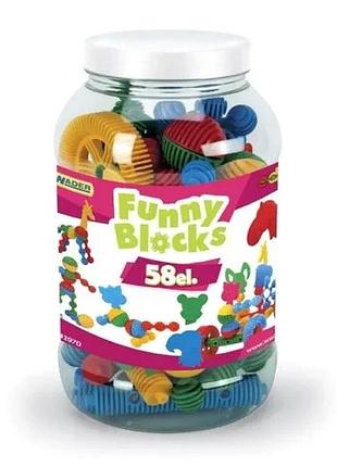 Конструктор funny blocks 58 элементов для детей от 3 лет с головами животных (540438)
