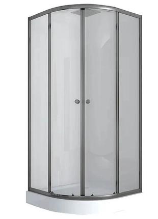 Душова кабіна mixxus 90x90 см графітове скло 4 мм низький піддон (615968)