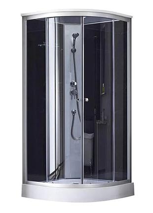 Душовий бокс lidz tani sb90x90.sat.low.gr тоноване скло 4 мм 90x90 см чорний (599124)