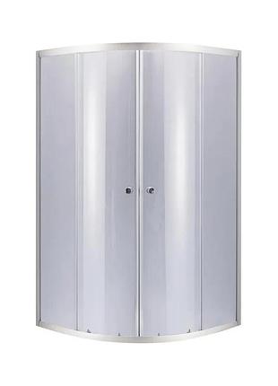 Душова кабіна sc90x90 чверть кола тоноване скло 4 мм алюміній сатин 90x90 см (599728)