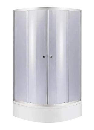 Душевая кабина полукруглая sc90x90.sat.mid.gr 90x90 см тонированное стекло 4 мм сатин (600113)