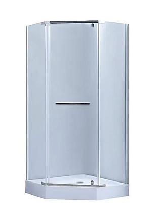 Душевая кабина sc90x90 6 мм прозрачное стекло акриловый поддон 90x90 см хром (599164)