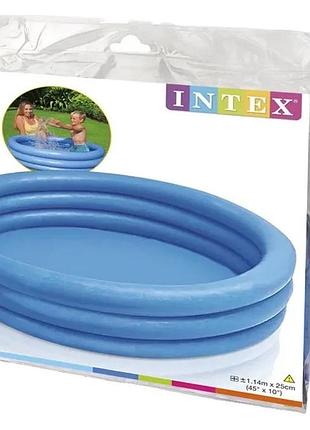 Дитячий надувний басейн intex пвх 114 см голубий (555608)