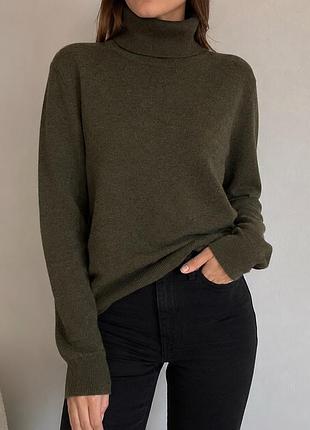 Zara светр вовняний водолазка з високим горлом вільний гольф